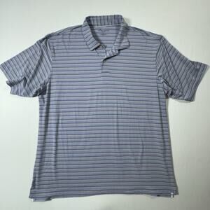 Peter Millar Men’s Blue Stripe Polo Shirt Short Sleeve Golf Classic Fit XXL